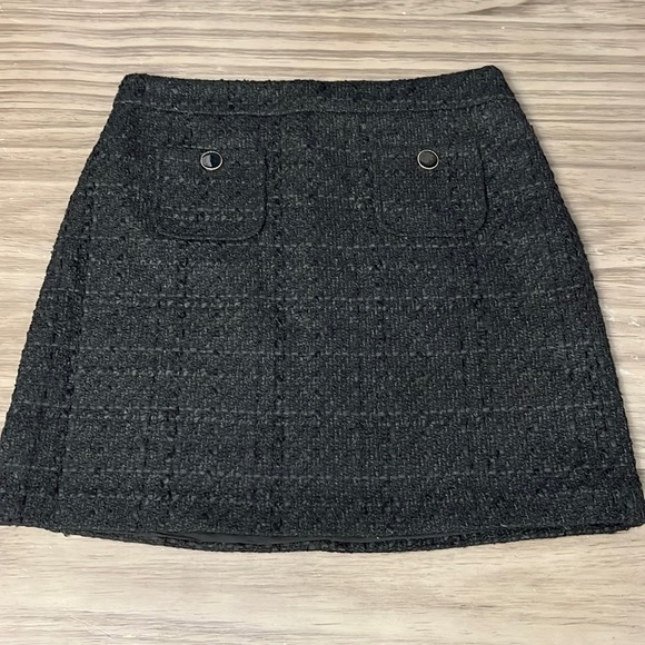 MAISON D’ AMELIE BLACK TWEED MINI SKIRT 8 - Picture 1 of 14